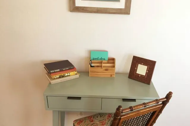 a living room with furniture
