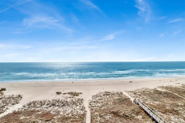 a view of an ocean and beach