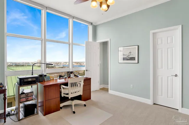 a room with a window and a chair