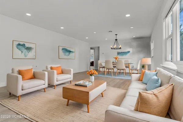 a living room with furniture