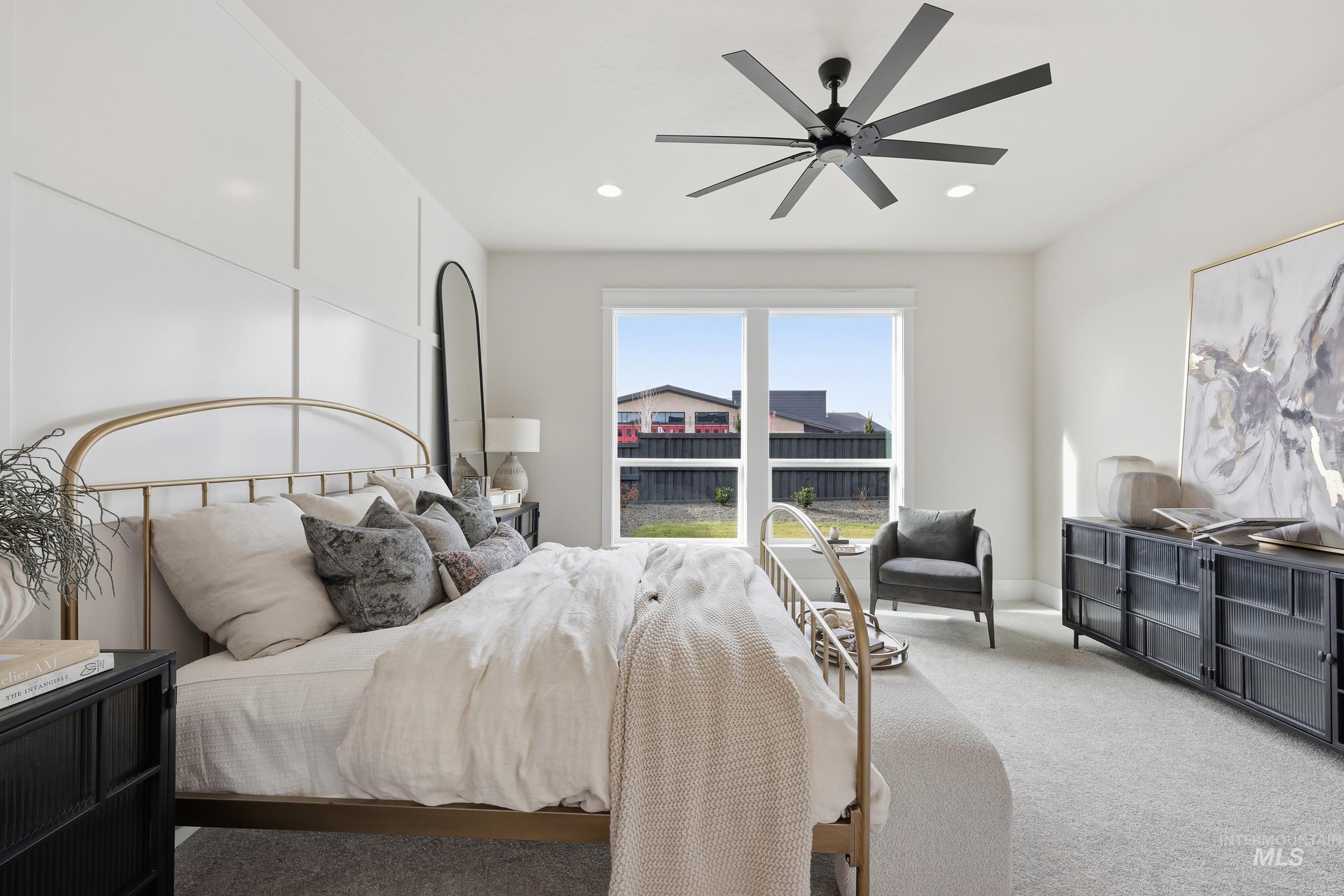 6513 South Utmost Way Meridian, ID 83642 - Photo 19 of 47 Carpeted bedroom with a ceiling fan and recessed lighting