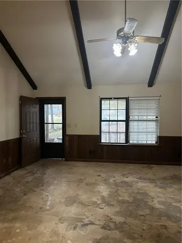 a living room with a fireplace