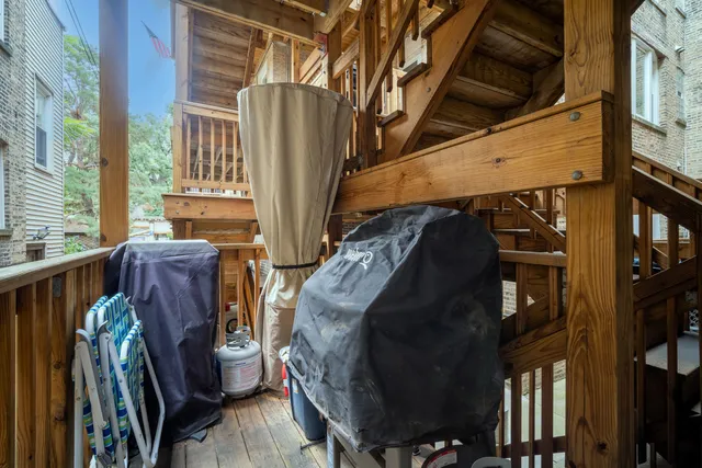a view of balcony and furniture