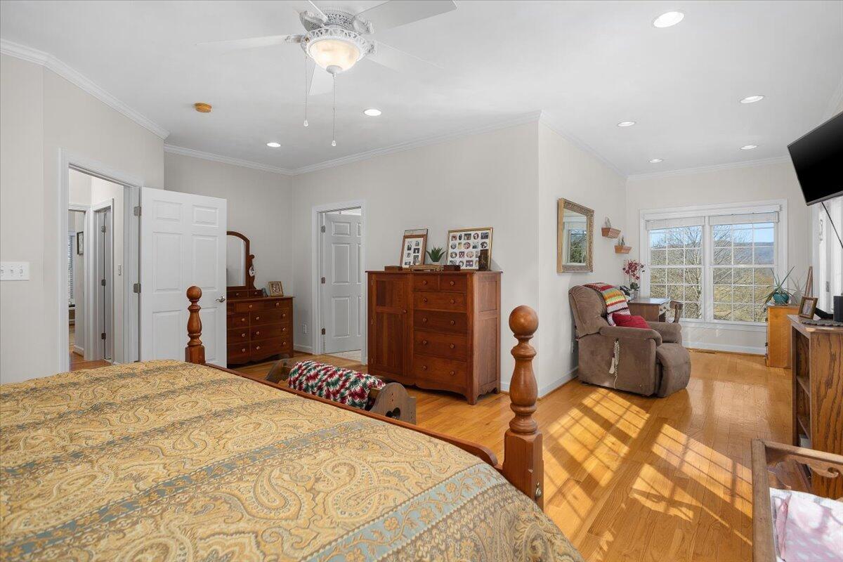 360 Maple Ridge Lane Fincastle, VA 24090 - Photo 34 of 77 a bedroom with furniture and a chandelier
