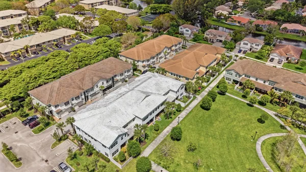 an aerial view of multiple house