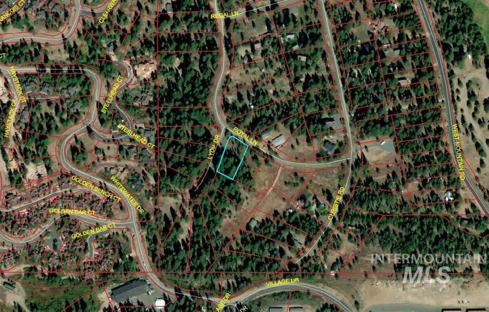 19 Royal Lane Donnelly, ID 83615 - Photo 6 of 8 Aerial view of property's location featuring property boundaries highlighted