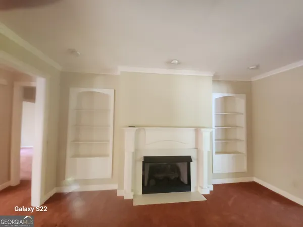 a view of a livingroom with a fireplace