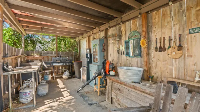 an aerial view of residential house with parking space