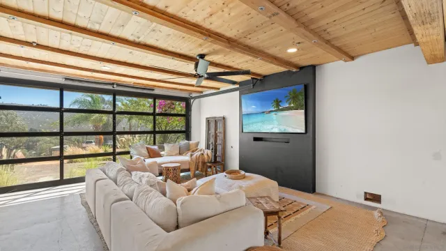 a living room with furniture