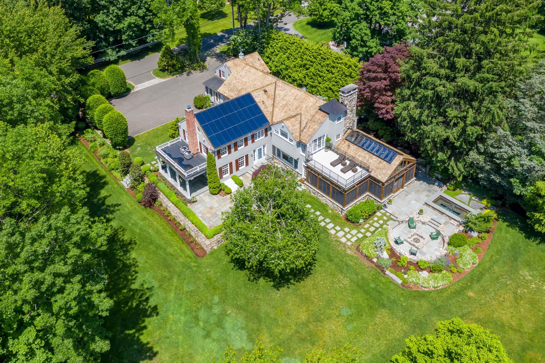 20 St Nicholas Road Darien, CT 06820 - Photo 4 of 38 an aerial view of a house with garden space and street view