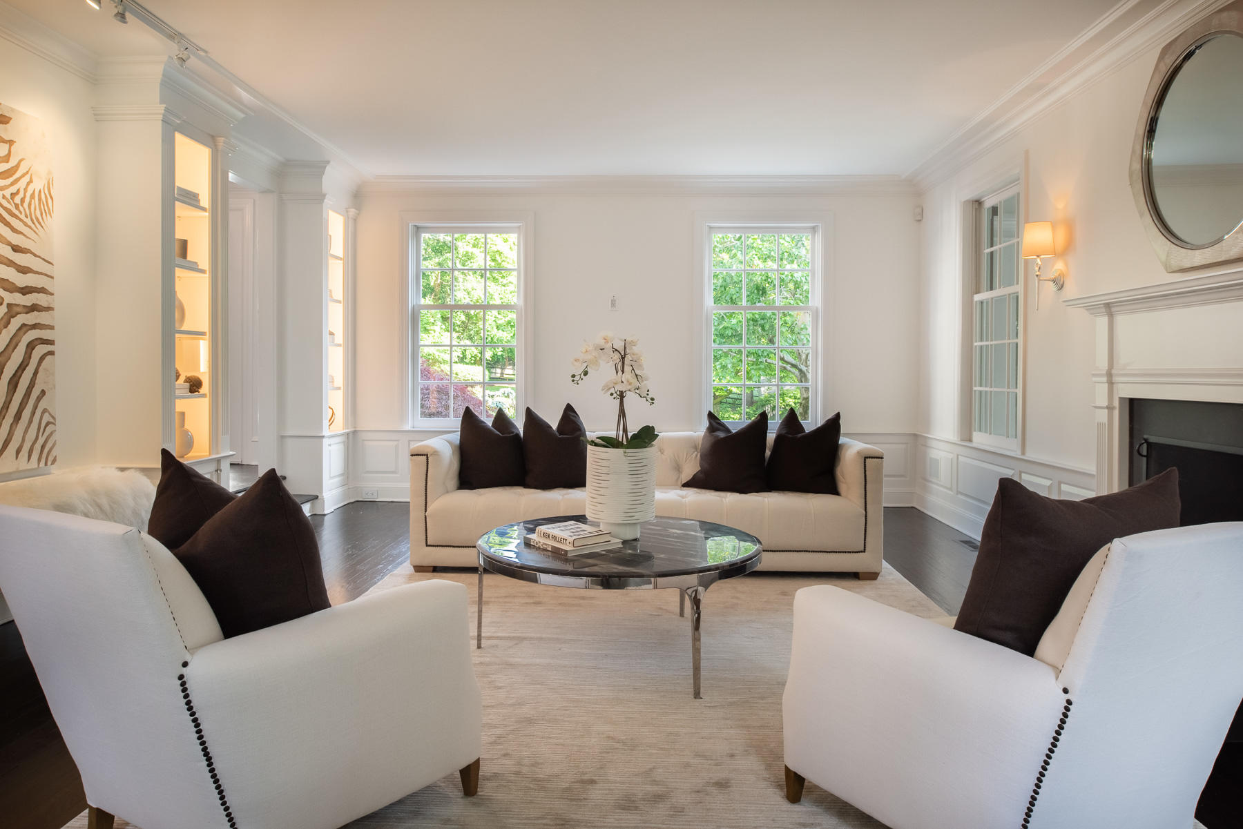 20 St Nicholas Road Darien, CT 06820 - Photo 7 of 38 a living room with fireplace furniture and a large window