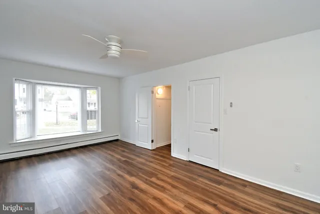 an empty room with a window