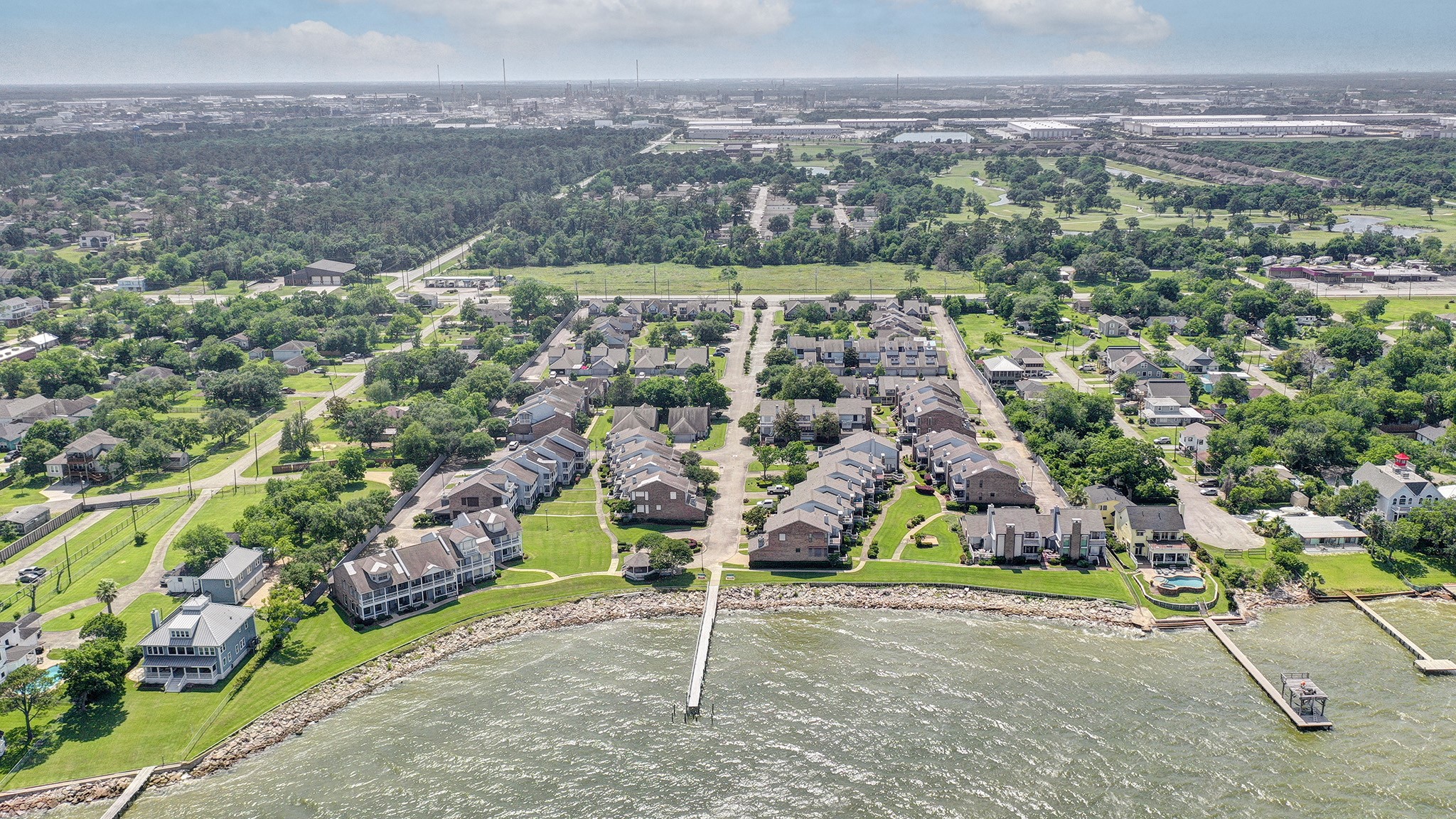 2601 South Broadway Street, Unit 29 La Porte, TX 77571 - Photo 16 of 37 Aerial view of the gated community with private pier