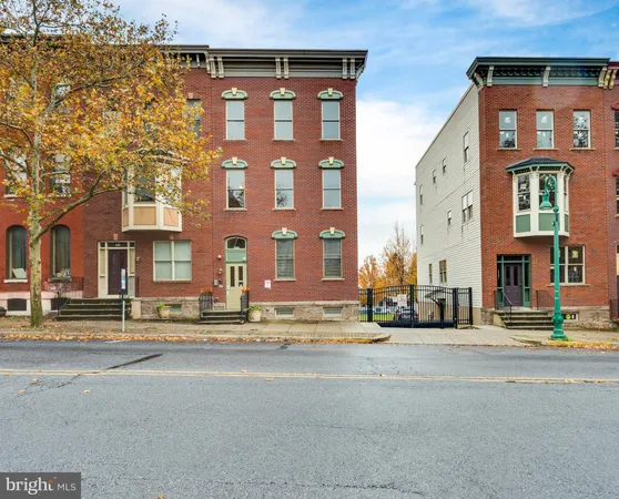 a view of a building and a street