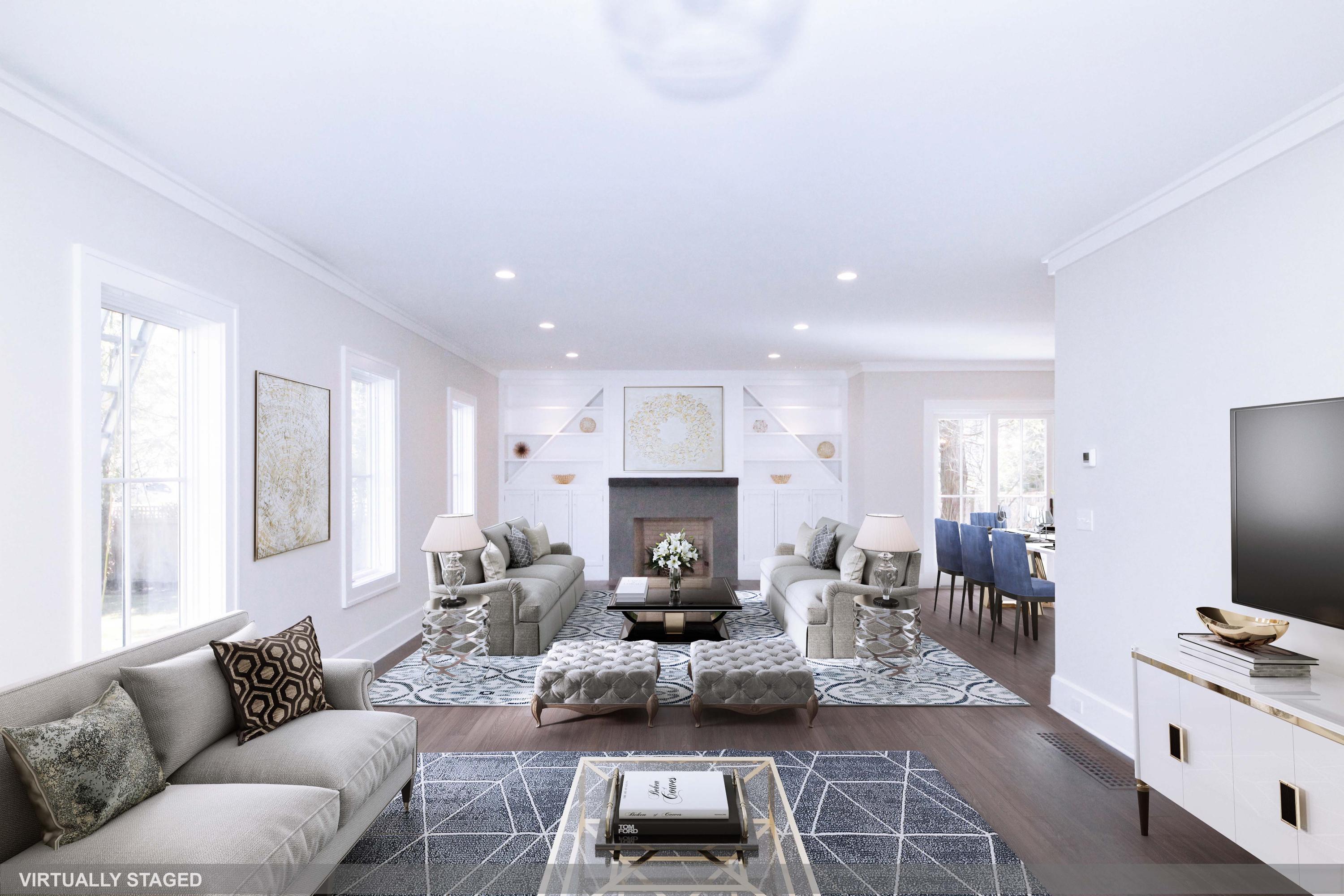 11 Rocaton Road Darien, CT 06820 - Photo 6 of 38 a living room with furniture fireplace and flat screen tv