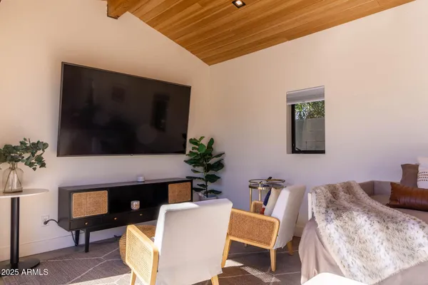 a outdoor living space with furniture