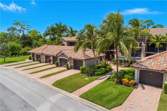 a aerial view of a house with a yard and potted plants