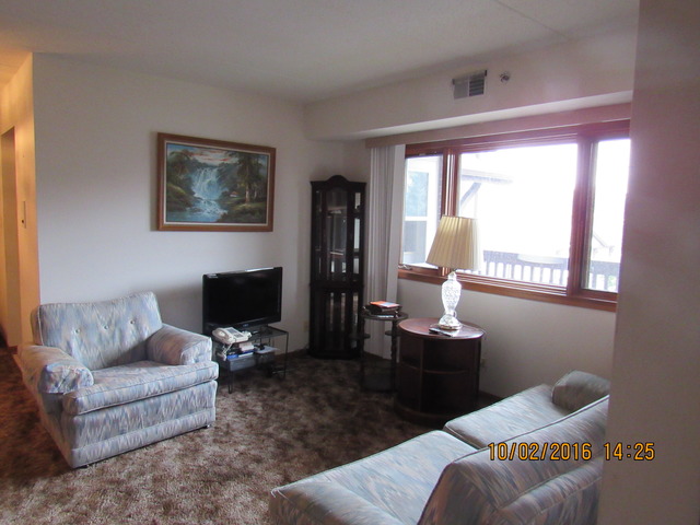 10640 Ridgeland Avenue, Unit 2A Chicago Ridge, IL 60415 - Photo 6 of 15 a living room with furniture a fireplace and a flat screen tv
