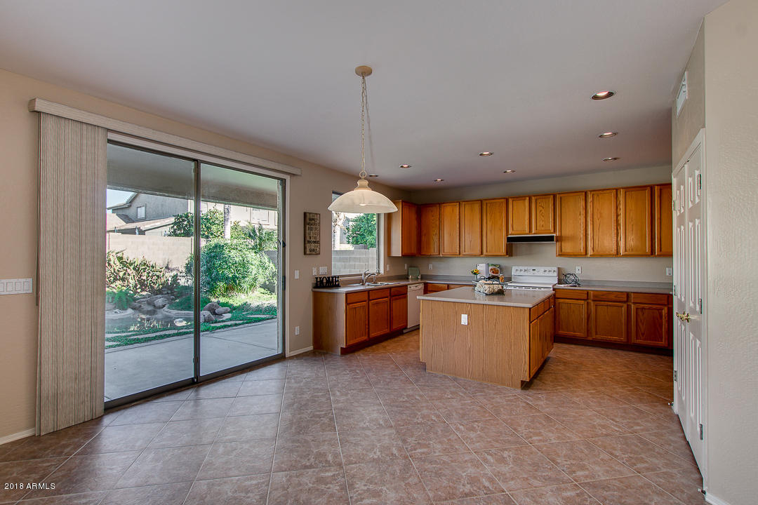 Kitchen looking out towards pond