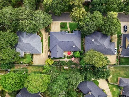 an aerial view of a house