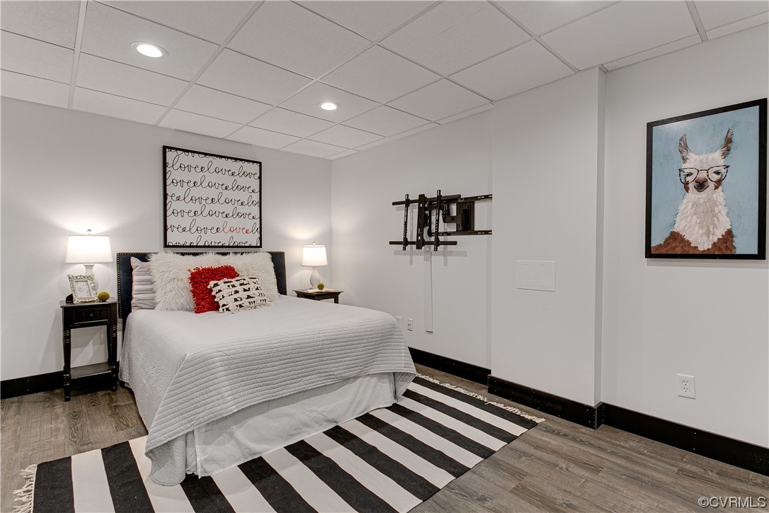 5623 Promontory Pointe Road Midlothian, VA 23112 - Photo 33 of 50 Bedroom with light wood-type flooring and a drop c