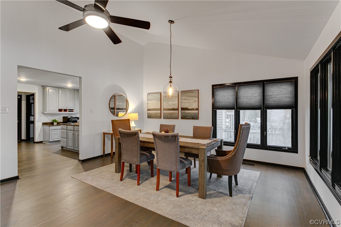 5623 Promontory Pointe Road Midlothian, VA 23112 - Photo 10 of 50 Dining room with high vaulted ceiling, ceiling fan