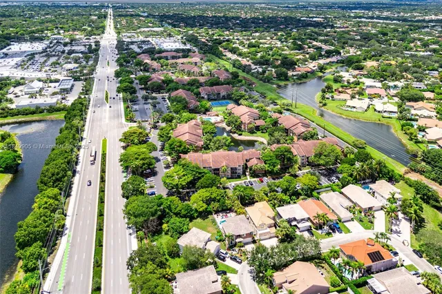 an aerial view of a house having outdoor space