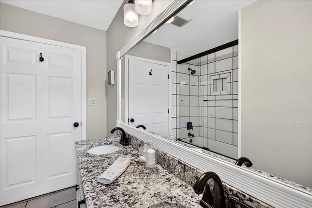 a bathroom with shower