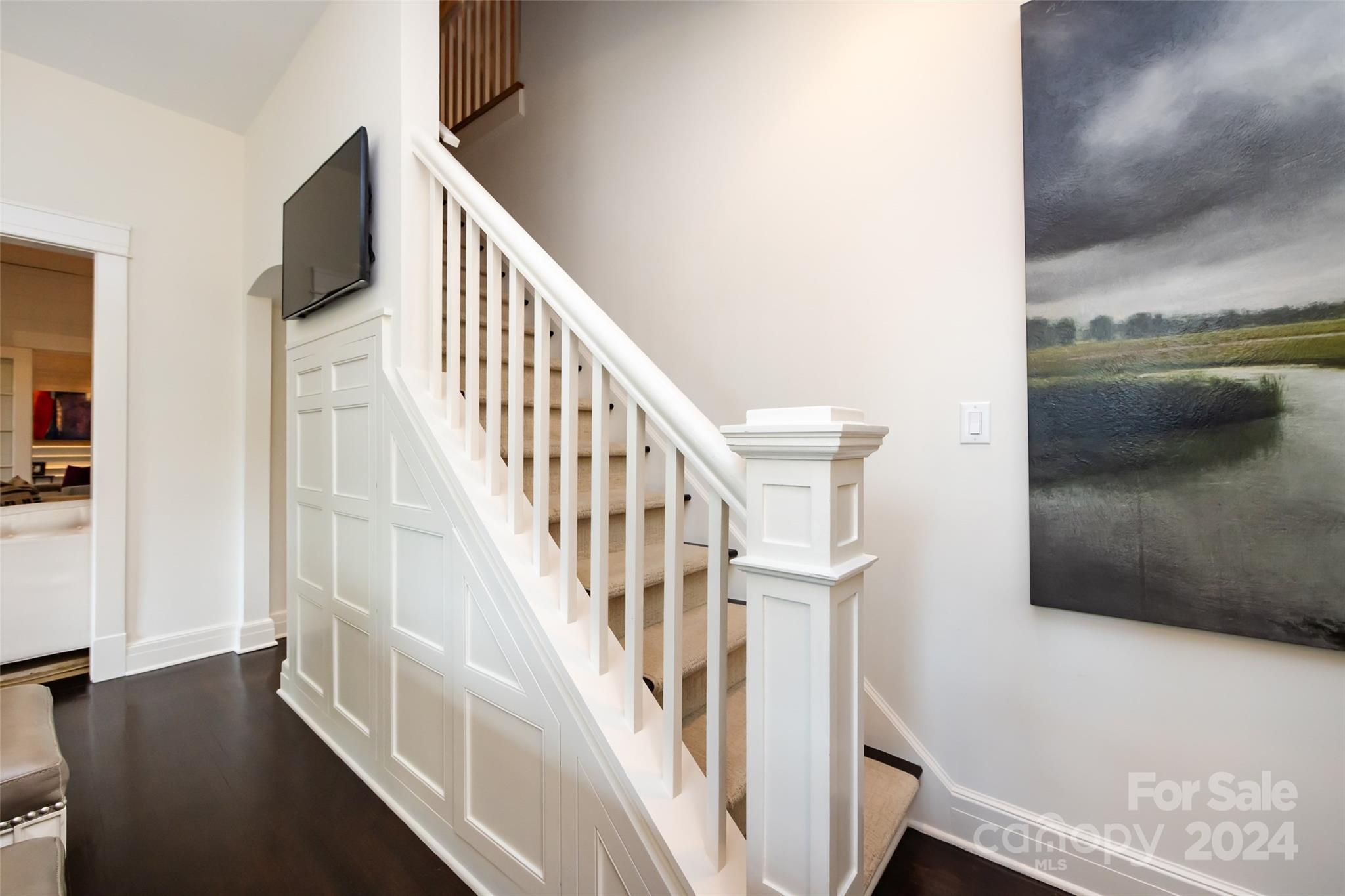 2310 Westfield Road Charlotte, NC 28207 - Photo 26 of 43 a view of staircase with wooden floor and stairs