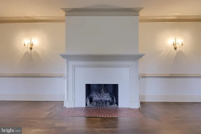 a view of a room with a large window