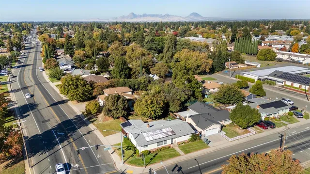 an aerial view of multiple house