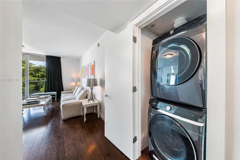 a view of a living room washer and dryer in a room