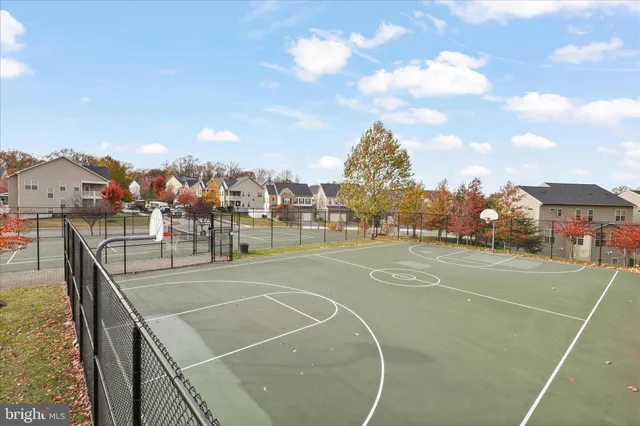 a view of a park with swings