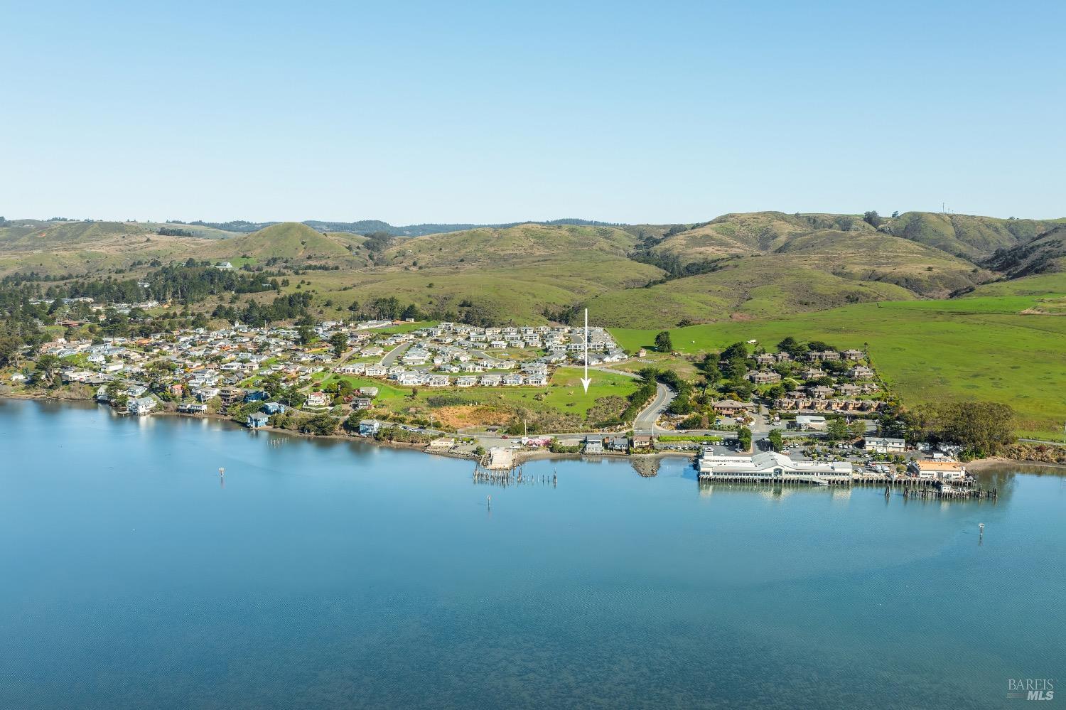 153 Harbor View Way Bodega Bay, CA 94923 - Photo 14 of 16 an aerial view of ocean and residential houses with outdoor space