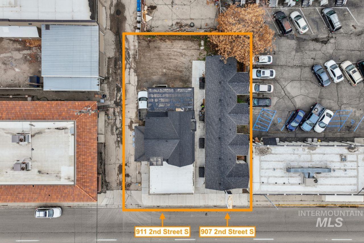 911 2nd Street South Nampa, ID 83651 - Photo 47 of 50 Aerial view of property and surrounding area with property parcel outlined