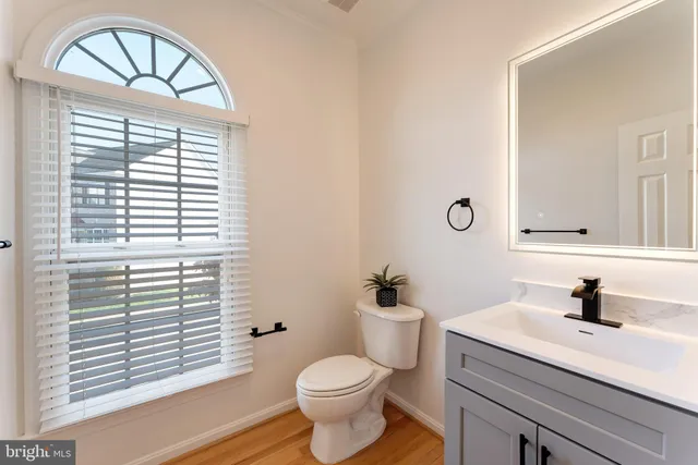 a view of entryway with wooden floor and windows