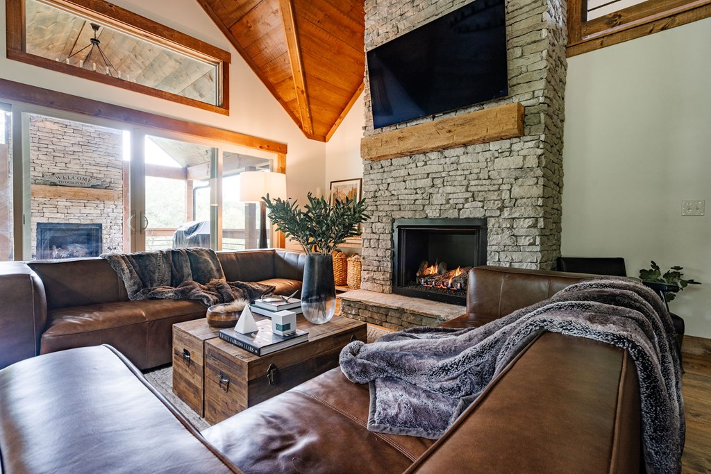 89 High Mdws Drive Morganton, GA 30560 - Photo 17 of 63 a living room with furniture and a fireplace