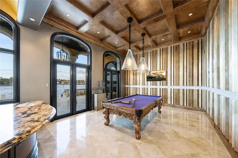 a large room with refrigerator
