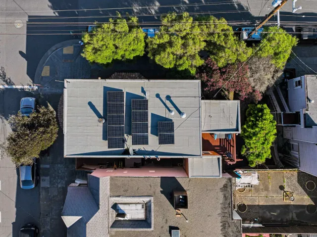 an aerial view of multiple house