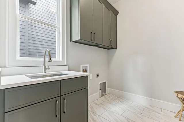 a view of an empty room with closet