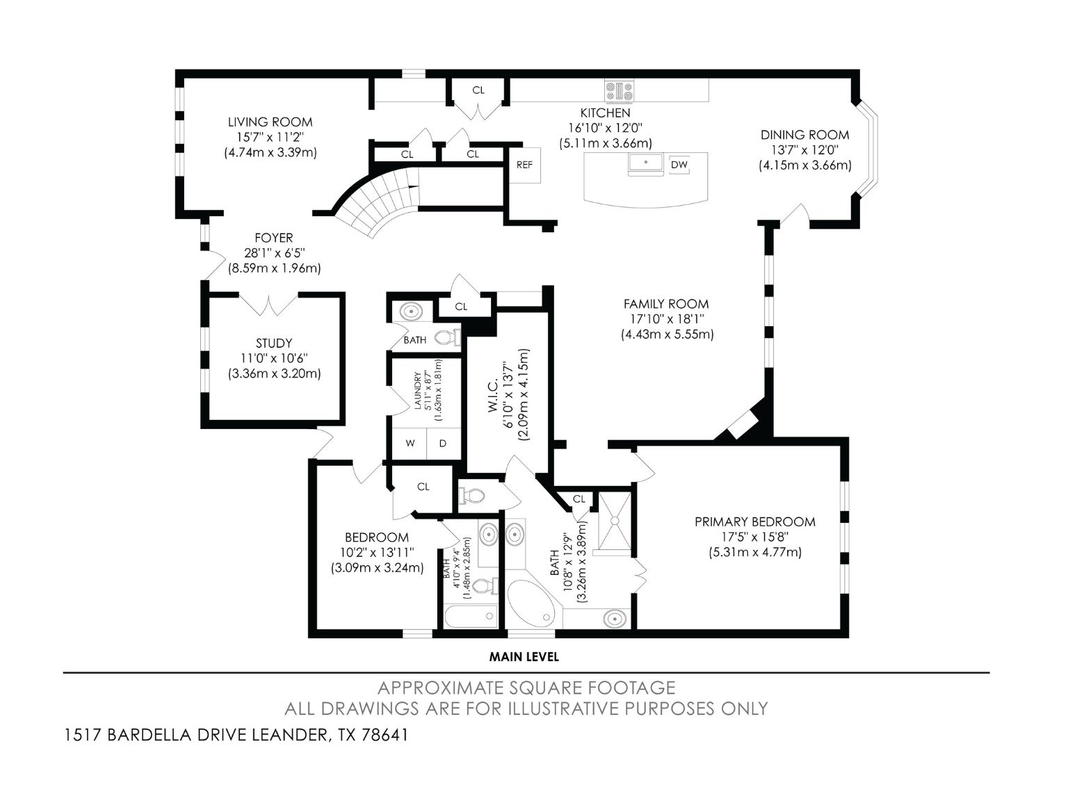1517 Bardella Drive Leander, TX 78641 - Photo 39 of 40 Main Level Floorplan