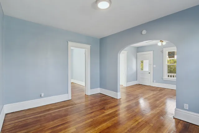 a view of an empty room and window