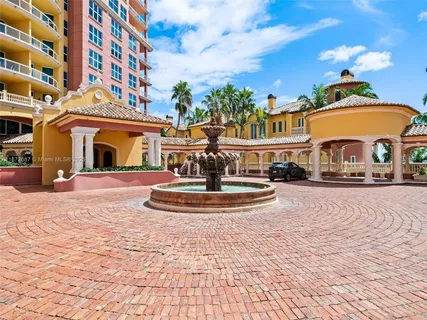 a view of building with yard