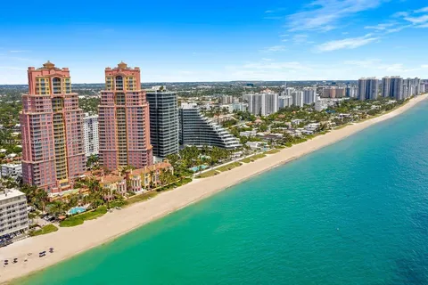 a view of a city with tall buildings