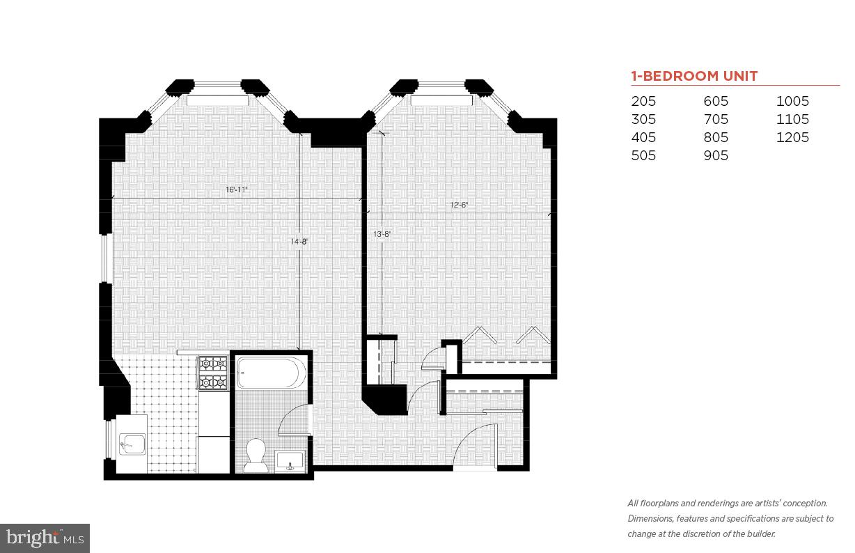 1218 Walnut Street, Unit 1206 Philadelphia, PA 19107 - Photo 6 of 17 a picture of a floor plan