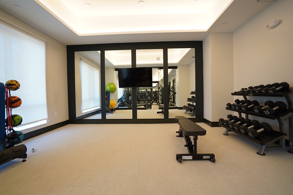 289 Walk Hill Street, Unit 327 Boston, MA 02131 - Photo 12 of 31 a view of a room with gym equipment