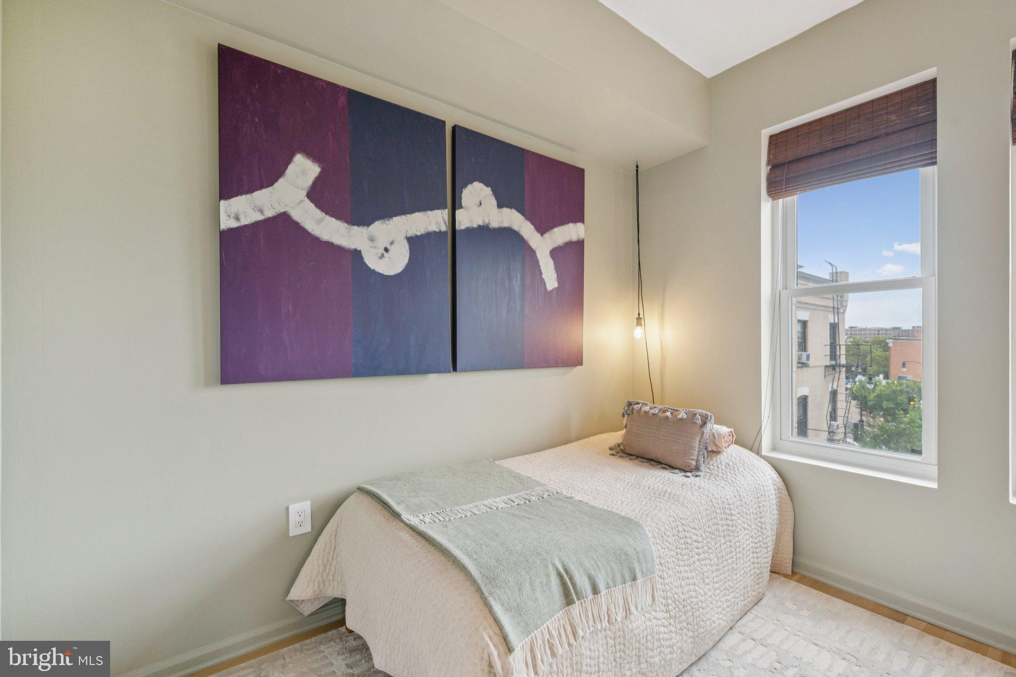 1812 Vernon Street Northwest, Unit 34 Washington, DC 20009 - Photo 22 of 26 a bedroom with a bed and a mirror