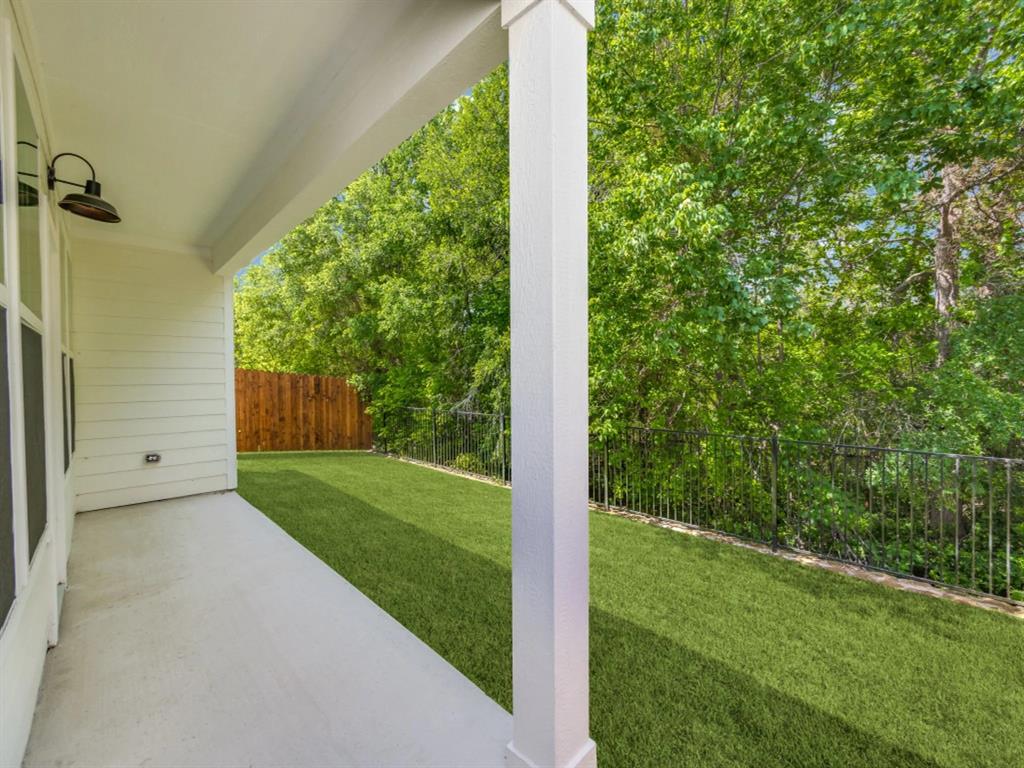 15101 Litsey Crk Drive, Unit 14925L Roanoke, TX 76262 - Photo 15 of 20 a view of a backyard with potted plants and a palm tree
