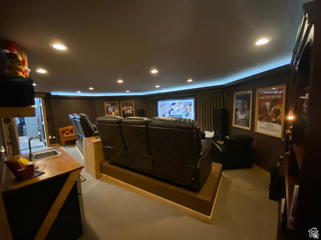 79 Auburn Forest Road Auburn, WY 83111 - Photo 51 of 76 Home theater room featuring recessed lighting