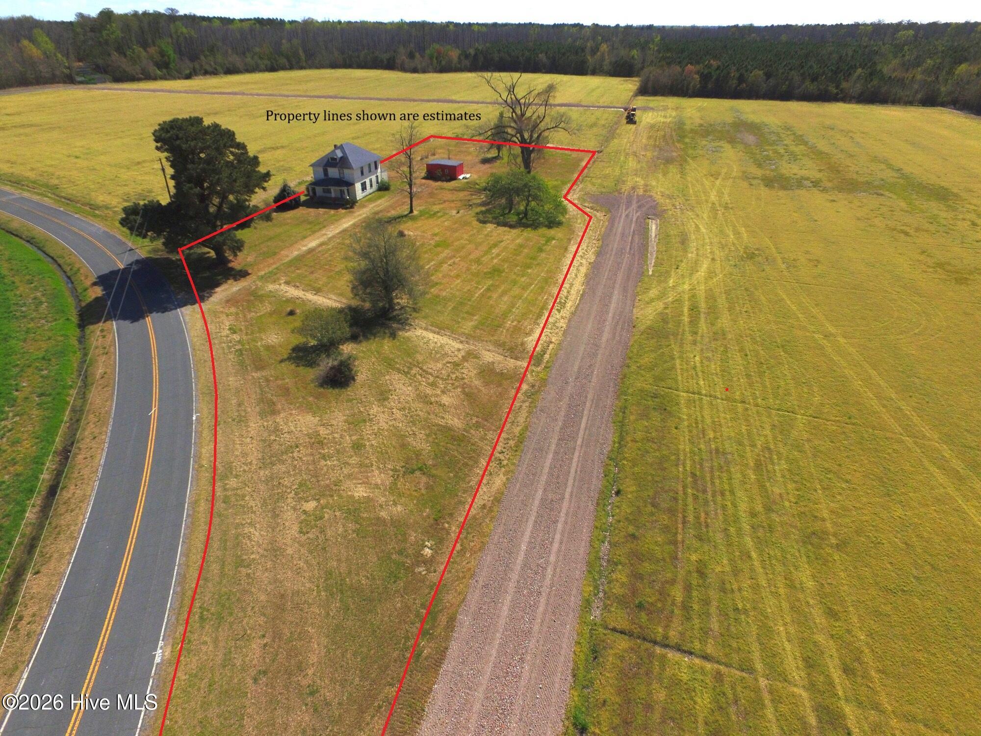 226 Camp Perry Road Hertford, NC 27944 - Photo 3 of 33 Lot 1-CP Acres-Aerial View with lot line
